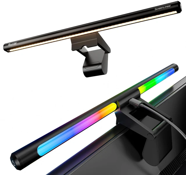 Main image of Monitor Light Bar 15.7 Inch, Eye Care Dual Light with 24 RGB Modes | 9 Static & 15 Dynamic Backlight, Up to 900 Lux Glare-Free Front Light, Ra95 Eye Care for WFH, Gaming, Desk Lamp for Dorm