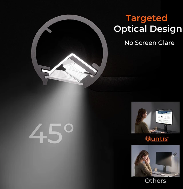 Alt view image 7 of 7 - Quntis Monitor Light Bar with Remote, Eye-Care No Glare Computer Light Bar | Adjustable Brightness & Color Temperature, Space Saving Desk Lamp for Curved Flat Monitor Home Office Reading Gaming Study