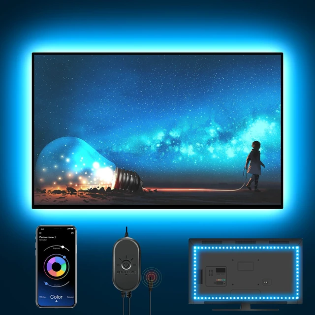 Main image of LED Lights for TV, 13.2ft TV LED Backlight for 32-65 Inch, RGB LED Strip Lights Behind TV, APP Remote Control Music Sync TV Led Lights for Bedroom