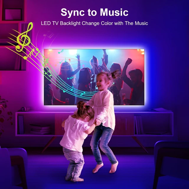 Alt view image 4 of 6 - LED Lights for TV, 13.2ft TV LED Backlight for 32-65 Inch, RGB LED Strip Lights Behind TV, APP Remote Control Music Sync TV Led Lights for Bedroom