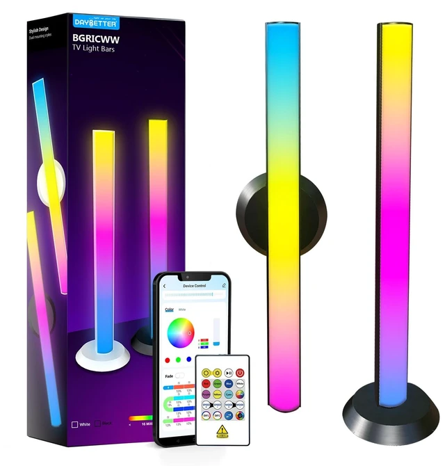 Main image of Smart LED Light Bar,RGBICW TV Light Bars for Room,Gaming,Black | Remote and App Control,Color Changing,Timing,14 Inches TV Backlights with Scene and Music Modes,Multiple Placement Options