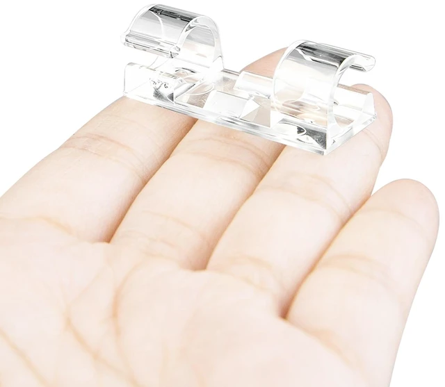 Alt view image 7 of 7 - 50 Pcs Self Adhesive Cable Management Clips, Cable Organizers Sticky Wire Clips Cord Holder for TV PC Laptop Ethernet Cable Desktop Home Office (Transparent)