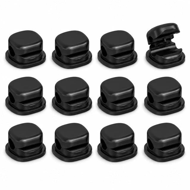 Main image of Magnetic Cable Clips, 8 Pack Adhesive Cord Holder for Desk and Nightstand, Cable Organizer for Phone Charger, USB and Charging Cords, Black