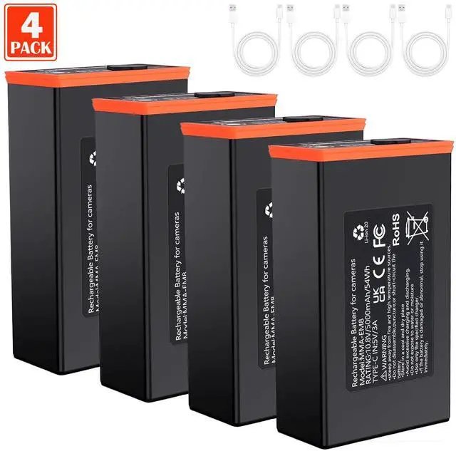 Main image of 4 Pack Replacement Battery for Moultrie Edge Trail Cameras, 5000mAh High Capacity Rechargeable Compatible with Moultrie Edge, Edge PRO, Edge 2 & PRO etc, Long-Lasting Power Supply
