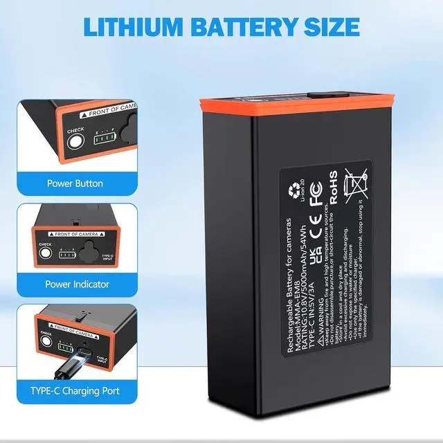 Alt view image 6 of 7 - 4 Pack Replacement Battery for Moultrie Edge Trail Cameras, 5000mAh High Capacity Rechargeable Compatible with Moultrie Edge, Edge PRO, Edge 2 & PRO etc, Long-Lasting Power Supply