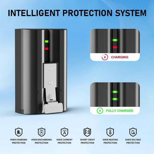 Alt view image 2 of 5 - 2-Pack 7200mAh Replacement Battery for Ring Doorbell - Rechargeable Camera Batteries with Charger Station for Ring Video Doorbell 2/3/3 Plus/4, Spotlight Cam, Stick Up Cam Indooor & Outdoor