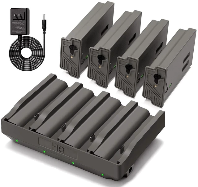 Main image of 4PCS Upgraded 6000mAh Battery Pack with 4 Port Battery Charger for Reveal Camera Enhanced Solar Charging Battery Compatible with Hunting Trail Camera Reveal Ultra, X Gen 3.0, Pro 3.0, X, X Pro, X Gen