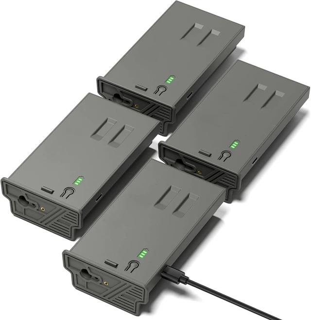 Alt view image 2 of 7 - 4PCS Upgraded 6000mAh Battery Pack with 4 Port Battery Charger for Reveal Camera Enhanced Solar Charging Battery Compatible with Hunting Trail Camera Reveal Ultra, X Gen 3.0, Pro 3.0, X, X Pro, X Gen