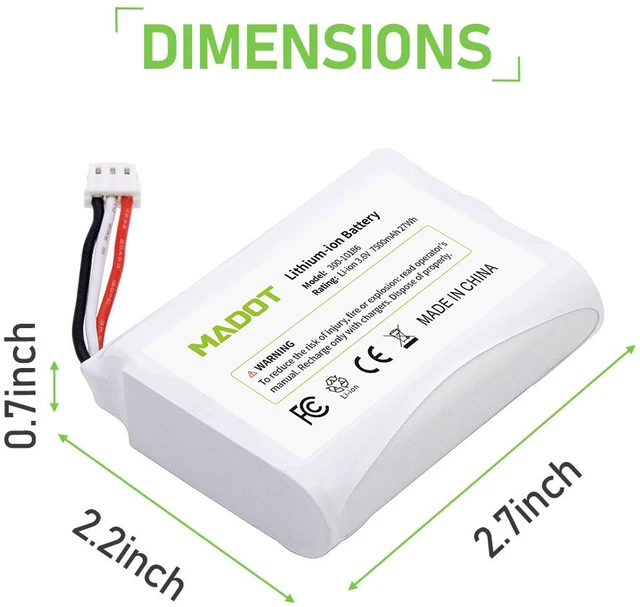 Alt view image 2 of 5 - 7500mAh 300-10186 Replacement Battery for ADT Command Smart Security Panel, 3.6V Easy to Install, Perfectly Compatible with ADT5AIO-1, ADT5AIO-2, ADT5AIO-3, ADT7AIO-1, 2X16 AIO, ADT2X16AIO-1, ADT2X16A