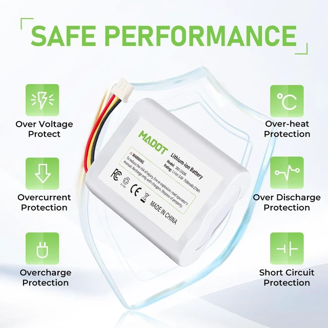 Alt view image 5 of 5 - 7500mAh 300-10186 Replacement Battery for ADT Command Smart Security Panel, 3.6V Easy to Install, Perfectly Compatible with ADT5AIO-1, ADT5AIO-2, ADT5AIO-3, ADT7AIO-1, 2X16 AIO, ADT2X16AIO-1, ADT2X16A