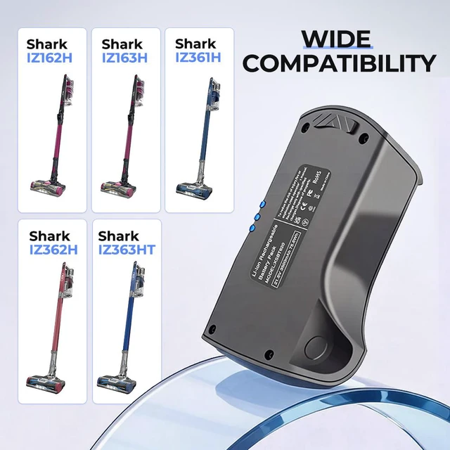 Alt view image 2 of 6 - XSBT620 XSBT600 3.5Ah 21.6V Battery Replacement For Shark Pet Pro Vacuum IZ163H IZ162H IZ376H IZ363H IZ363HT IZ382H