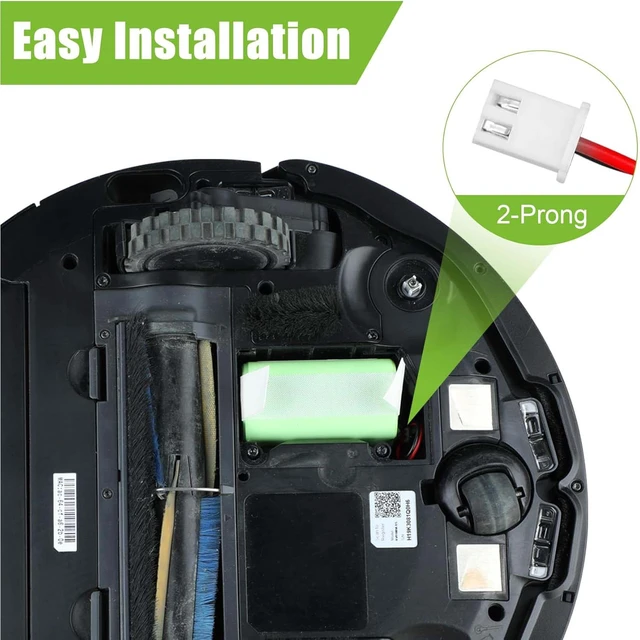 Alt view image 7 of 7 - 3500mAh 2-Prong Battery for Shark RVBAT850 Ion Robot Vacuum RV1001AE R75 R85 RV761 RV850C RV1000S