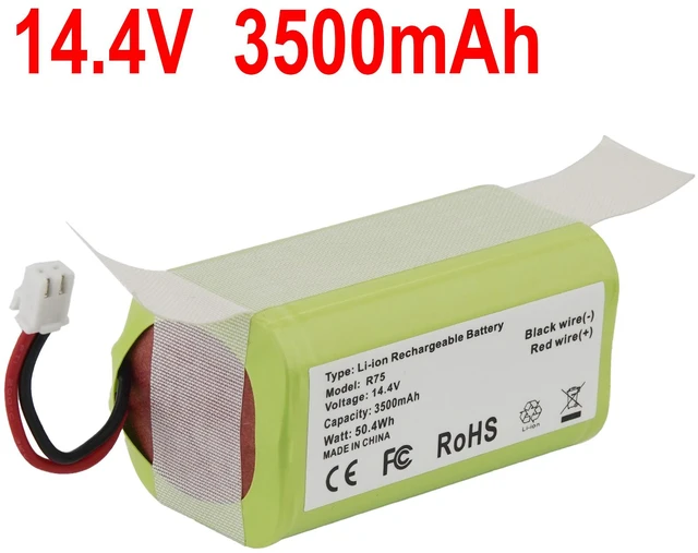 Main image of 3500mAh 2-Prong Battery for Shark RVBAT850 Ion Robot Vacuum RV1001AE R75 R85 RV761 RV850C RV1000S