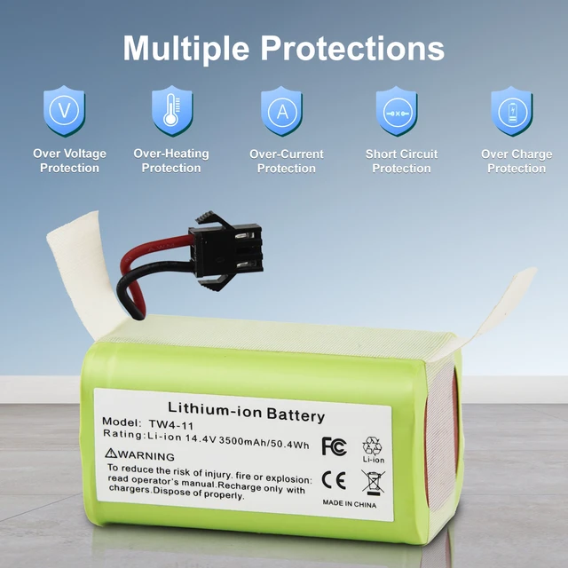 Alt view image 3 of 7 - 3500mAh Replacement Battery for Eufy RoboVac 11s, 11 30 15C 15T 12 35C, Ecovacs Deebot N79 N79S DN622, Goovi F007C D380 D382, Amarey A800 A900