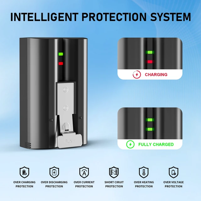 Alt view image 2 of 6 - MADOT 4 Pack 7200mAh Battery for Ring Doorbell & Cam, Upgraded 2-Slot Fast Charger Quick Release Battery Pack Compatible with Ring Video Doorbell 2/3/3 Plus/4,Stick Up Cam,Outdoor Cam,Spotlight Camera