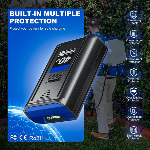 Alt view image 2 of 7 - MADOT 6000mAh Replacement for Kobalt 40V Battery KB-540-06 KB440-06 KB240-06 KB2540C-06 KB640-03 Cordless Power Tool Battery