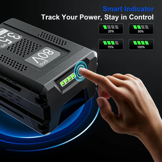 Alt view image 6 of 7 - 3.5Ah Lithium-ion Battery Replacement for Kobalt 80V Max Battery 3500mAh Compatible with Kobalt 80 Volt Cordless Power Tools KB2580-06 KB680-06 KB580-06 KB280-06