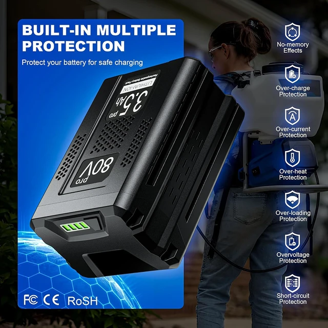Alt view image 5 of 7 - 3.5Ah Lithium-ion Battery Replacement for Kobalt 80V Max Battery 3500mAh Compatible with Kobalt 80 Volt Cordless Power Tools KB2580-06 KB680-06 KB580-06 KB280-06