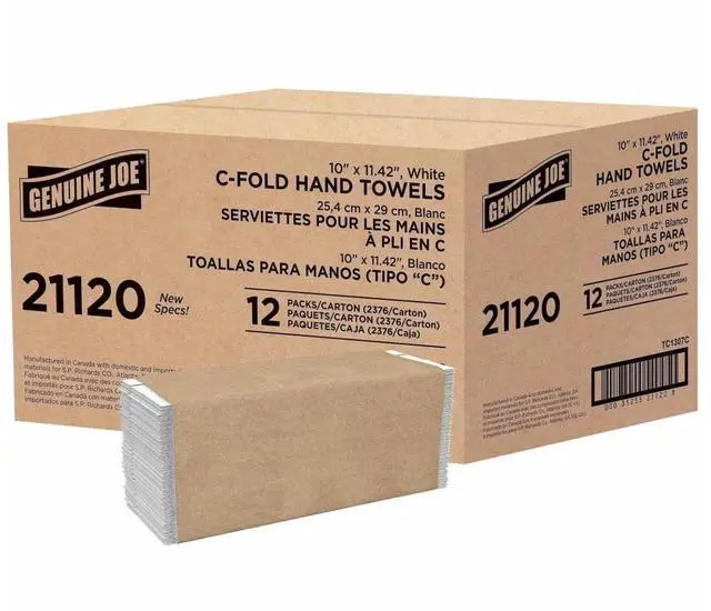 Main image of Genuine Joe C-Fold Towels 1-Ply 13"x10-1/8" 200 Towels/PK 12/CT WE 21120