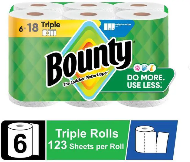 Main image of Bounty Paper Towels Select-a-Size, 6 Triple Rolls