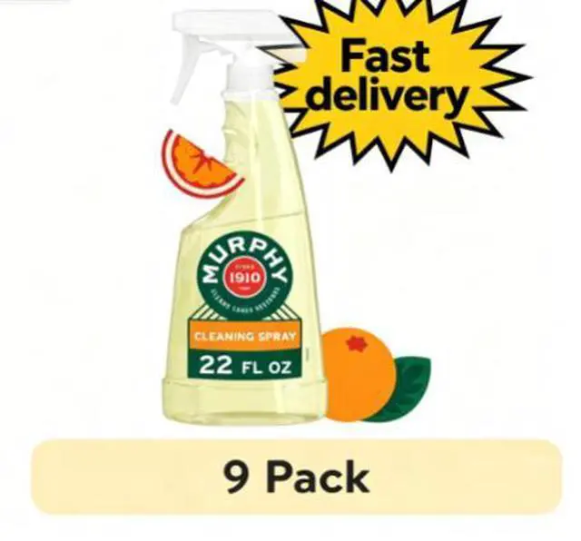 Main image of (9 pack) Murphy Oil Soap Cleaning Spray, Wood Cleaner, No-Rinse Floor Cleaner, Orange Scent, 22 fl oz Bottle