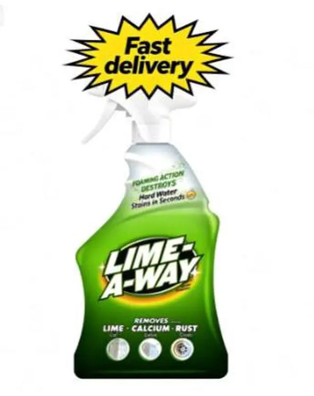 Main image of Lime-A-Way Hard Water Stain Remover Spray, Removes Lime, Calcium & Rust in Seconds, Bathroom Cleaner, 32 fl oz