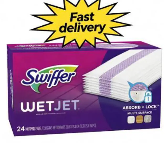 Main image of Swiffer Wet Jet Mop Cleaning Pads Refill, Floor Cleaner for Mopping Wood, Laminate, Tile, 24 Count