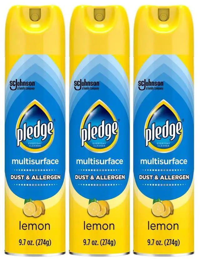 Main image of Pledge Clean It Dust & Allergen Multisurface Cleaner Spray, Lemon Scent, 9.7 oz, 3 Count
