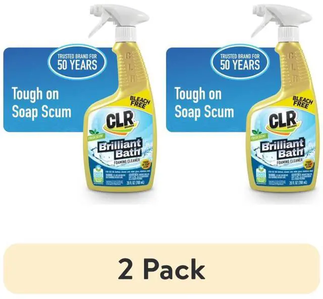 Main image of (2 pack) CLR Brilliant Bath Foaming Multi-Surface Cleaner, Fresh Scent, EPA Safer Choice, 26 fl oz