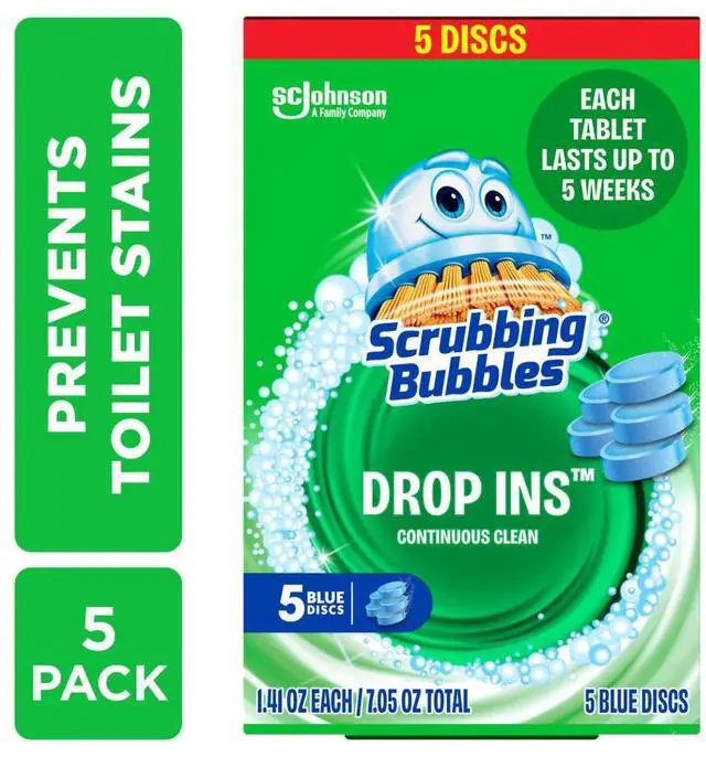 Main image of Scrubbing Bubbles Continuous Clean Drop-Ins Discs, Toilet Bowl Cleaner Tablets, 5 Count