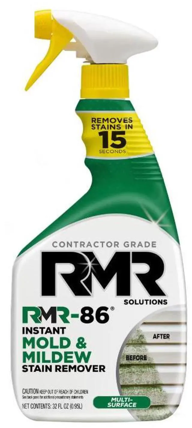 Main image of Mold & Mildew Stain Remover by RMR-86, 32 fl oz Contractor Grade Instant Cleaner for Bathroom, Shower, Tile & Grout