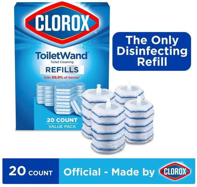 Main image of Clorox ToiletWand Toilet Cleaning Refills, Disinfecting Scrubbing Pads, 20 Count