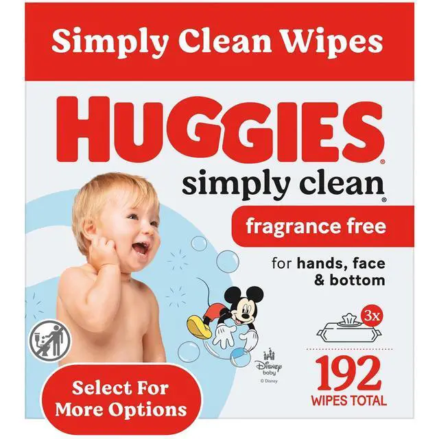 Alt view image 2 of 6 - Huggies Simply Clean Unscented Baby Wipes, 3 Flip-Top Packs, 192 Count