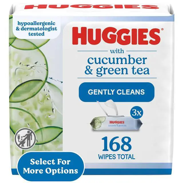 Alt view image 4 of 6 - Huggies Scented Wipes with Cucumber & Green Tea, 3 Flip-Top Packs, 168 Total Count