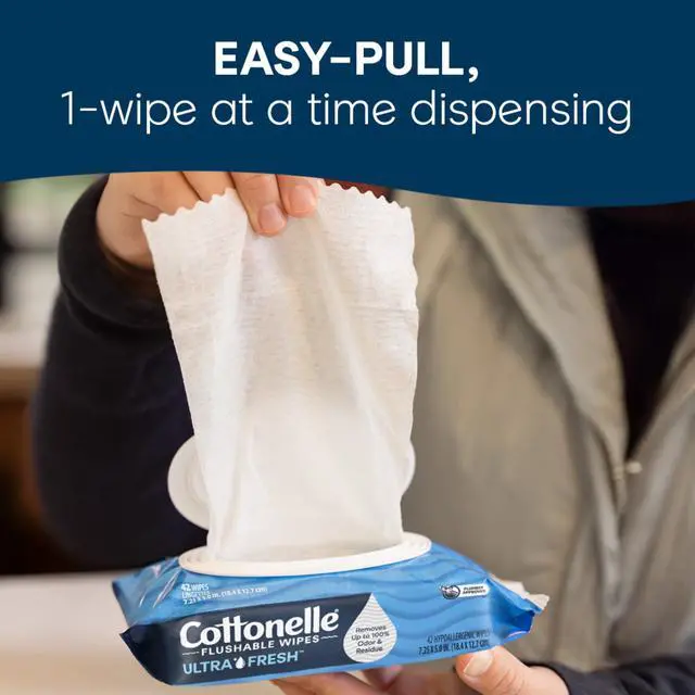 Alt view image 4 of 7 - Cottonelle Ultra Fresh Flushable Wet Wipes, 8 Flip-Top Packs