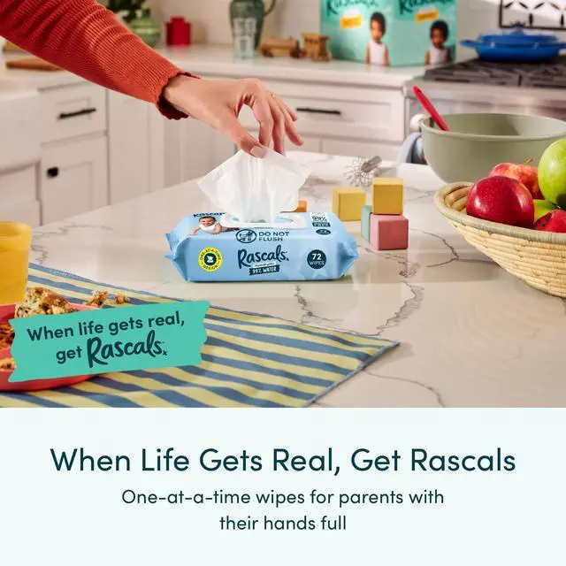 Alt view image 3 of 7 - Rascals 99% Water Premium Fragrance Free Baby Wipes, 216 Count