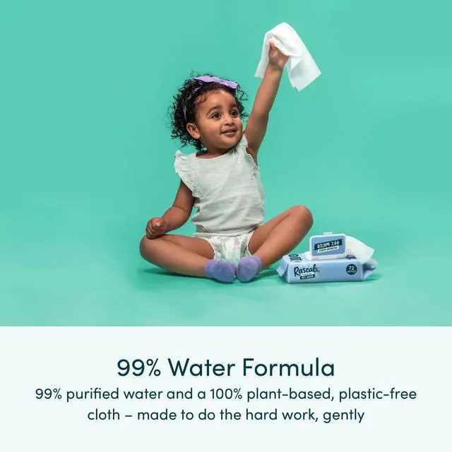 Alt view image 4 of 7 - Rascals 99% Water Premium Fragrance Free Baby Wipes, 216 Count