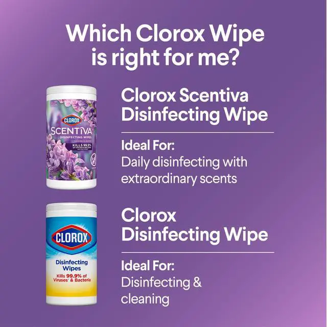 Alt view image 4 of 6 - Clorox Scentiva Disinfecting Wipes, Lavender and Jasmine, 75 Count