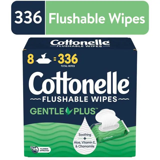 Alt view image 2 of 7 - Cottonelle Gentle Plus Flushable Wet Wipes, 8 Flip-Top Packs