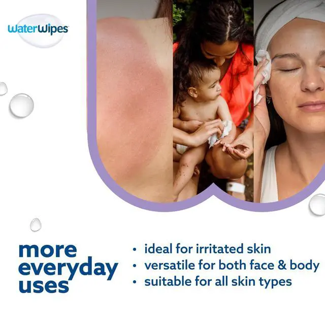 Alt view image 4 of 7 - WaterWipes Sensitive Soothing, 99% Water with Botanical Extract, Unscented Baby Wipes, 240 Wipes