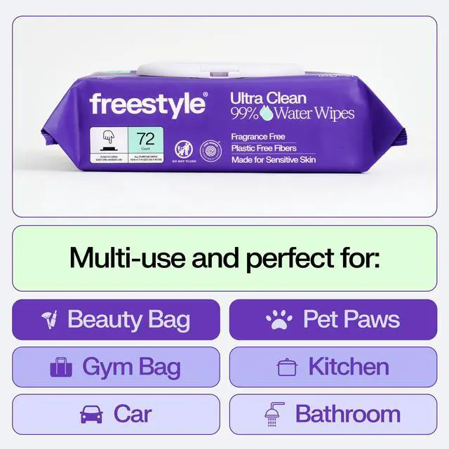 Alt view image 4 of 7 - Freestyle Soft Baby Wipes for Sensitive Skin, Unscented, 9 Flip Top Packs, 648 Total Count