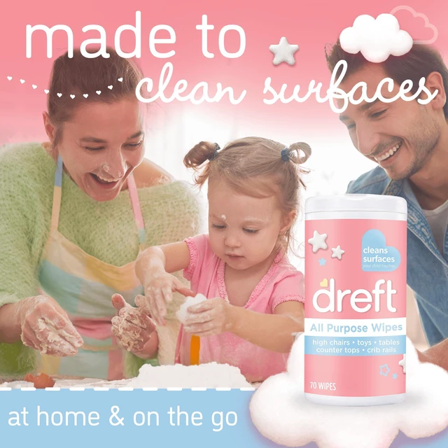 Alt view image 3 of 6 - Dreft All Purpose Baby Cleaning Wipes, 70 Count, Safe on Baby Essentials, Surface Clean
