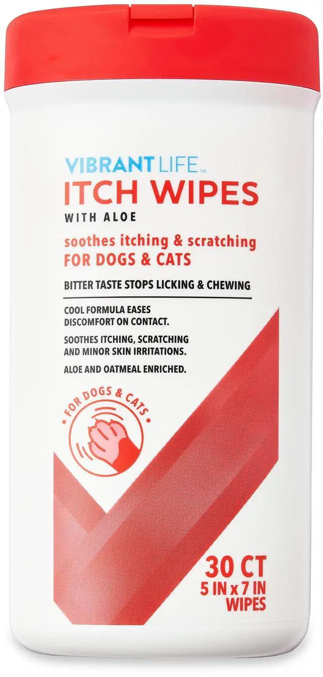 Alt view image 7 of 7 - Vibrant Life Itch Wipes with Aloe for Cats & Dogs, 30 Count
