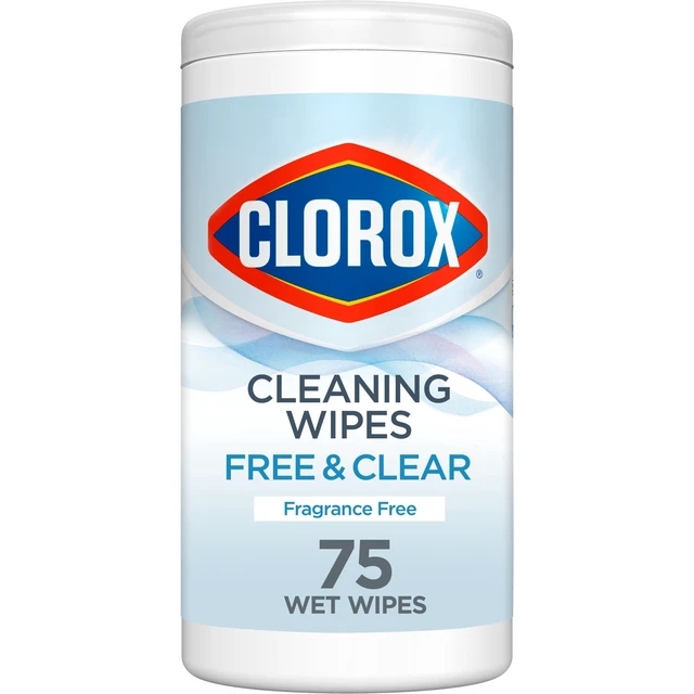 Alt view image 5 of 7 - (2 pack) Clorox Free & Clear Cleaning Wipes, Fragrance Free, 75 Count