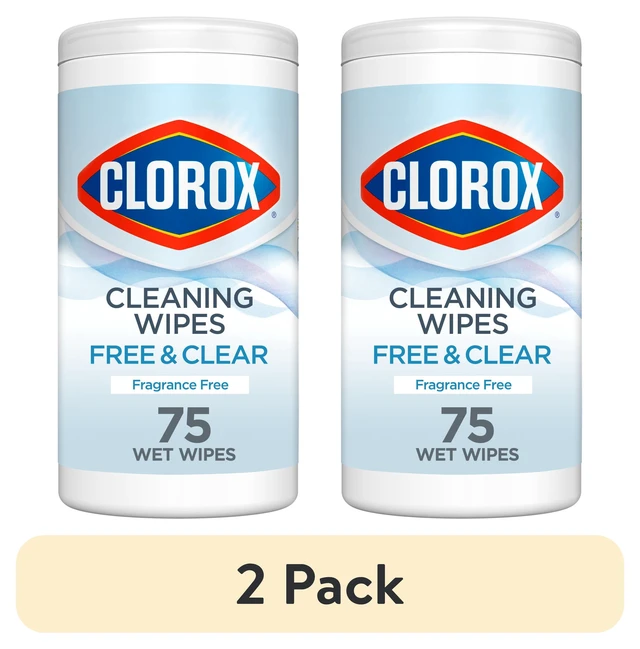 Alt view image 2 of 7 - (2 pack) Clorox Free & Clear Cleaning Wipes, Fragrance Free, 75 Count