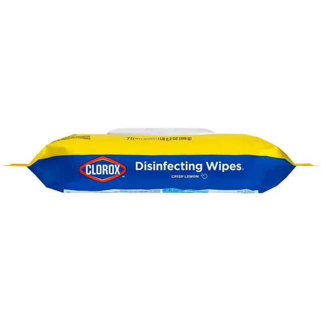 Alt view image 6 of 6 - Clorox Disinfecting Cleaning Wipes Flex Pack, Bleach Free, Crisp Lemon, 75 Count
