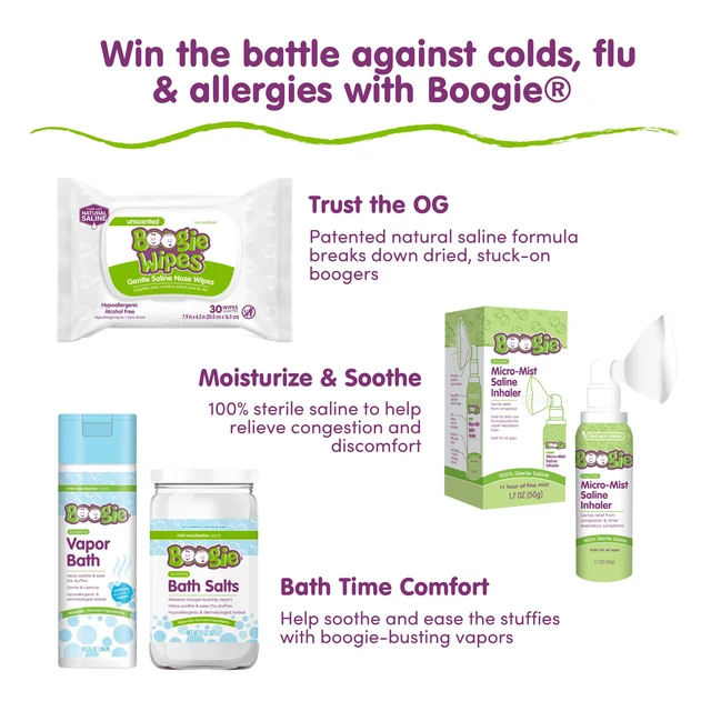 Alt view image 3 of 5 - Boogie Wipes Saline Nose Wipes, Hypoallergenic & Alcohol-Free, Unscented, 90 Count