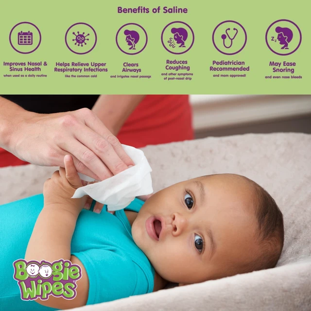 Alt view image 4 of 6 - Boogie Wipes Saline Nose Wipes, Hypoallergenic & Alcohol-Free, Fresh Scent, 45 Count