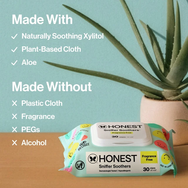 Alt view image 2 of 6 - The Honest Company Sniffer Soothers Nose and Face Wipes 60 Count