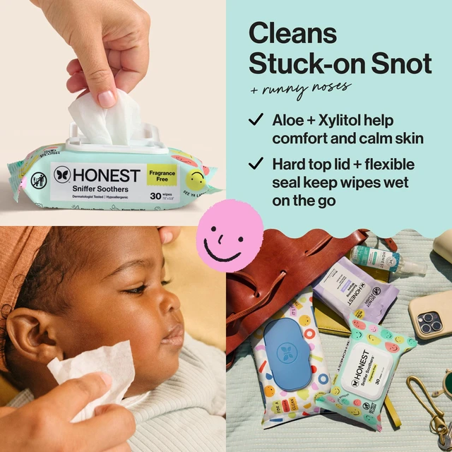 Alt view image 4 of 6 - The Honest Company Sniffer Soothers Nose and Face Wipes 60 Count